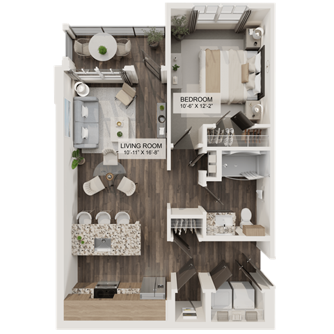 A1 Floor Plan at Terrassa Luxury Apartments, Saint Augustine